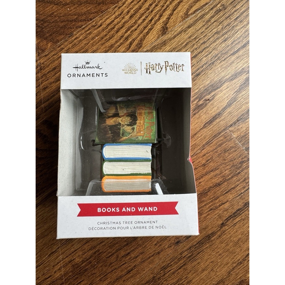 Hallmark 2021 Harry Potter Books and Wand Wizarding World Christmas Ornament